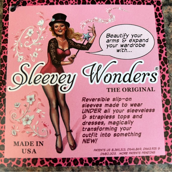 NWT Sleevey Wonders-Black with Lattice detail-various sizes - Picture 3 of 6